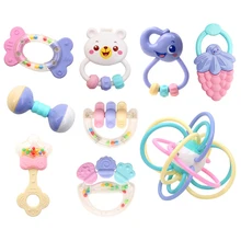 New 6 24 Months Baby Mobile Plastic Rattles And Teether Set Educational Baby font b Toys