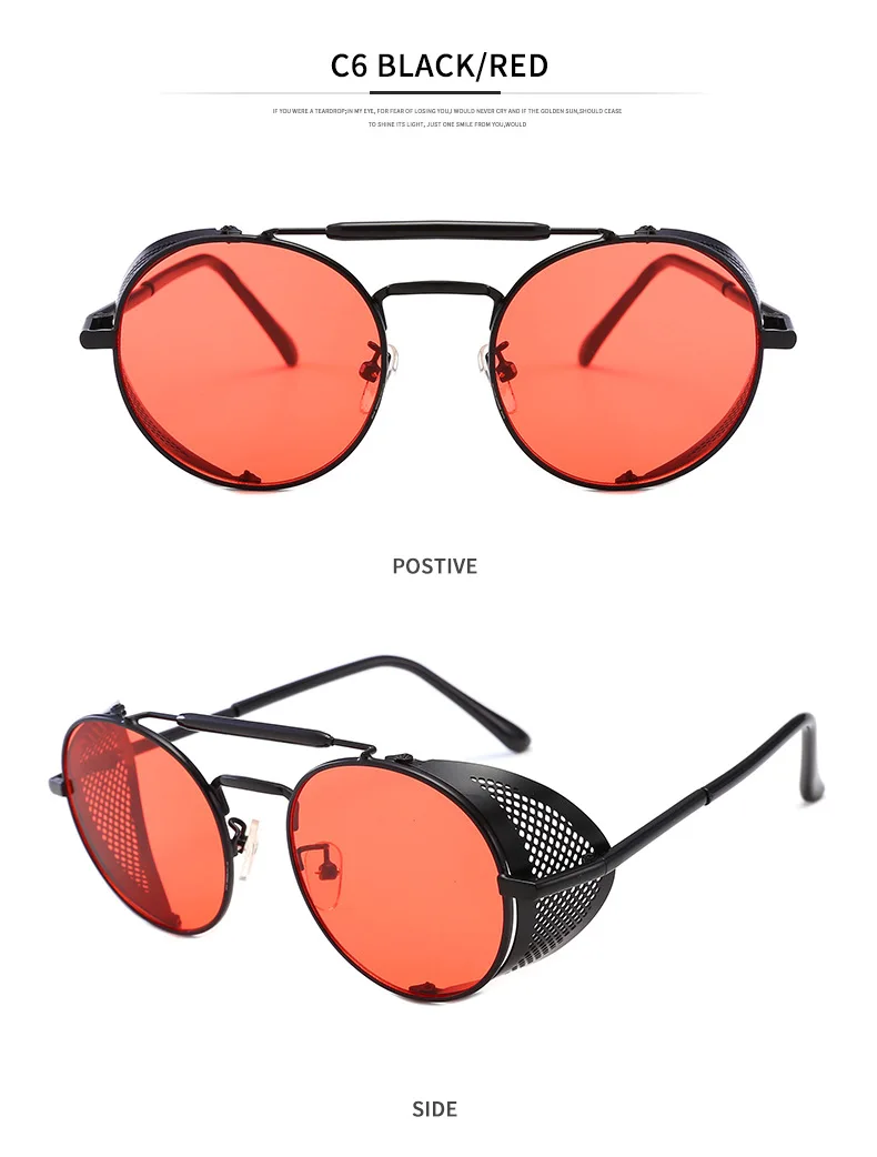 Стимпанк очки ретро солнцезащитные очки мужские панк Круглые Солнцезащитные очки женские брендовые дизайнерские солнцезащитные очки для мужчин UV400 Oculos De Sol
