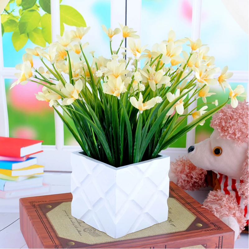 

Artificial Flowers Simulation Orchid potted plant plastic Photo props fake flower home decoration B