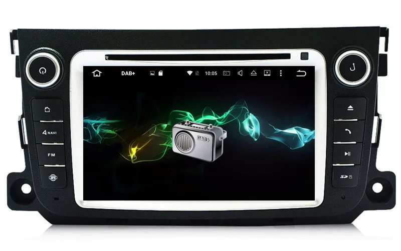 Top HIRIOT Smart Car Android 7.1 DVD GPS Player For MERCEDES BENZ SMART 2012-2015 Radio BT Mirror link DAB MAP RK3188 2G RAM DVR 1