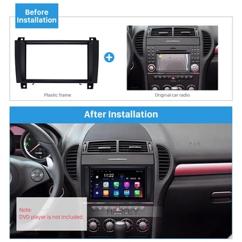 

Harfey Double Din Car Stereo Fascia Panel DVD Radio Frame Kit for MERCEDES BENZ SLK R171 2004 2005 2006 2007 2008 2009 2010 2011