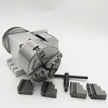 K12 4 кулачковый патрон с ЧПУ роторная ось 100 мм 4th ось соотношение 6:1 полый вал для фрезерного станка с ЧПУ 1 год гарантии