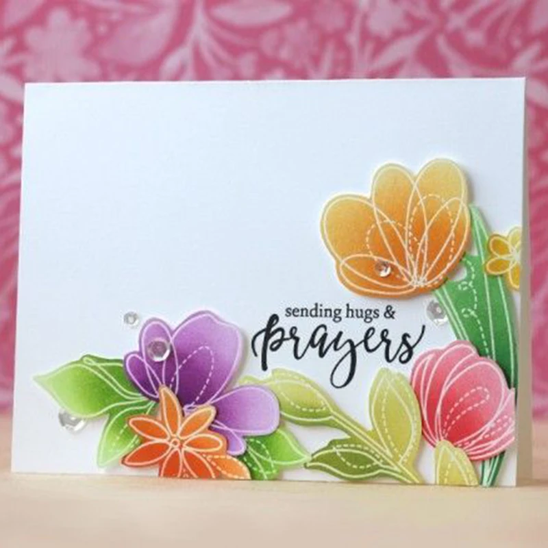 

Flowers and leaves Transparent Clear stamp and cutting dies DIY Silicone Seals Scrapbooking / Card Making/Photo Album Decoration