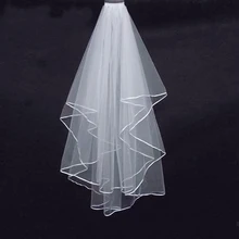 Свадебные аксессуары 2 ленточная лента Белая слоновая кость венчальная Фата свадебная вуаль с расческой горячая распродажа