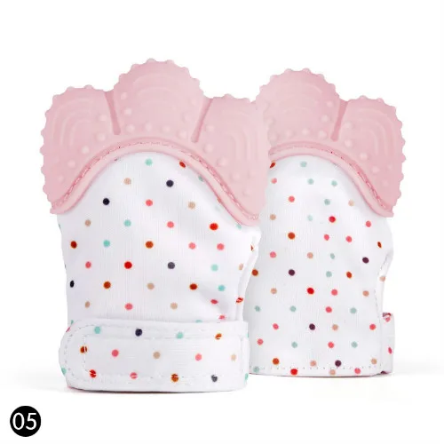 1 шт. Горячие Детские Силиконовые варежки перчатка для режущихся зубов перчатки для новорожденных варежки для кормления TeetherCandy обертка звук Прорезыватели игрушки подарки#264168 - Цвет: Pink
