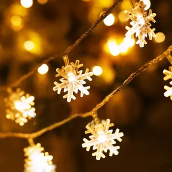

2.5M 20LEDs Snowflake shaped Battery Powered Indoor Fairy Light String Xmas Home Party Christmas tree decoratio-3 color optional