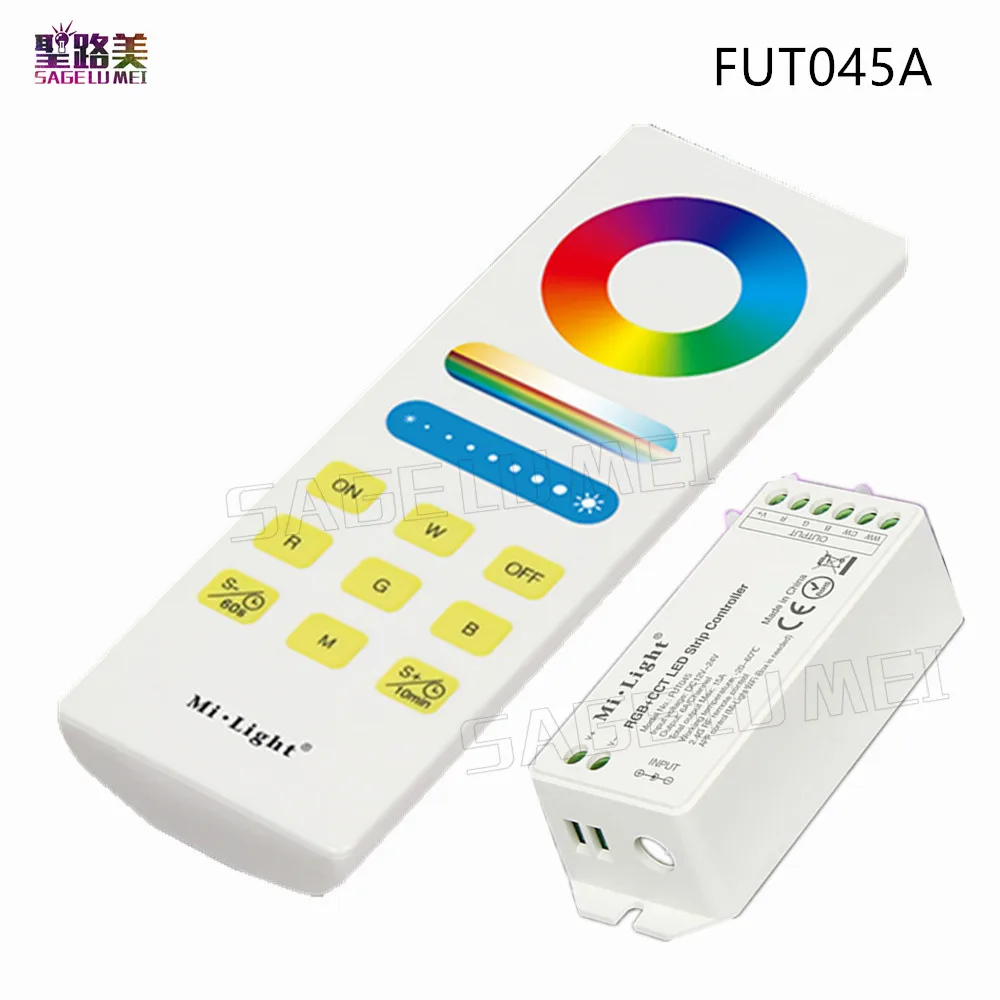 Mi. light FUT045 RGB + CCT светодиодный ленты контроллер DC12V-24V 2,4G Беспроводной WI-FI Smart Панель дистанционного диммер выключить свет ti mi нг