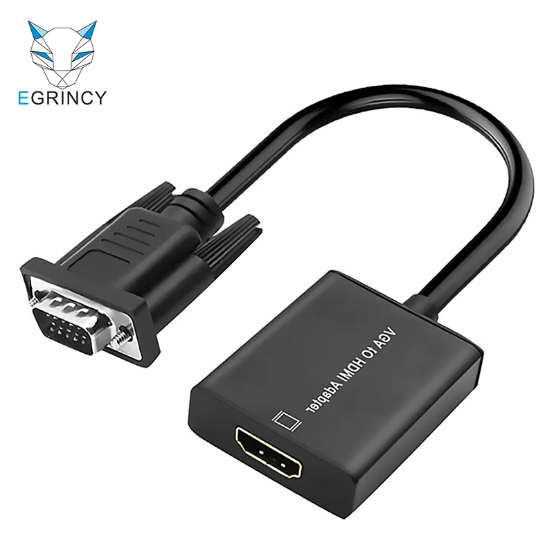 EGRINCY convertidor VGA a HDMI con Cable de Audio de 3,5mm