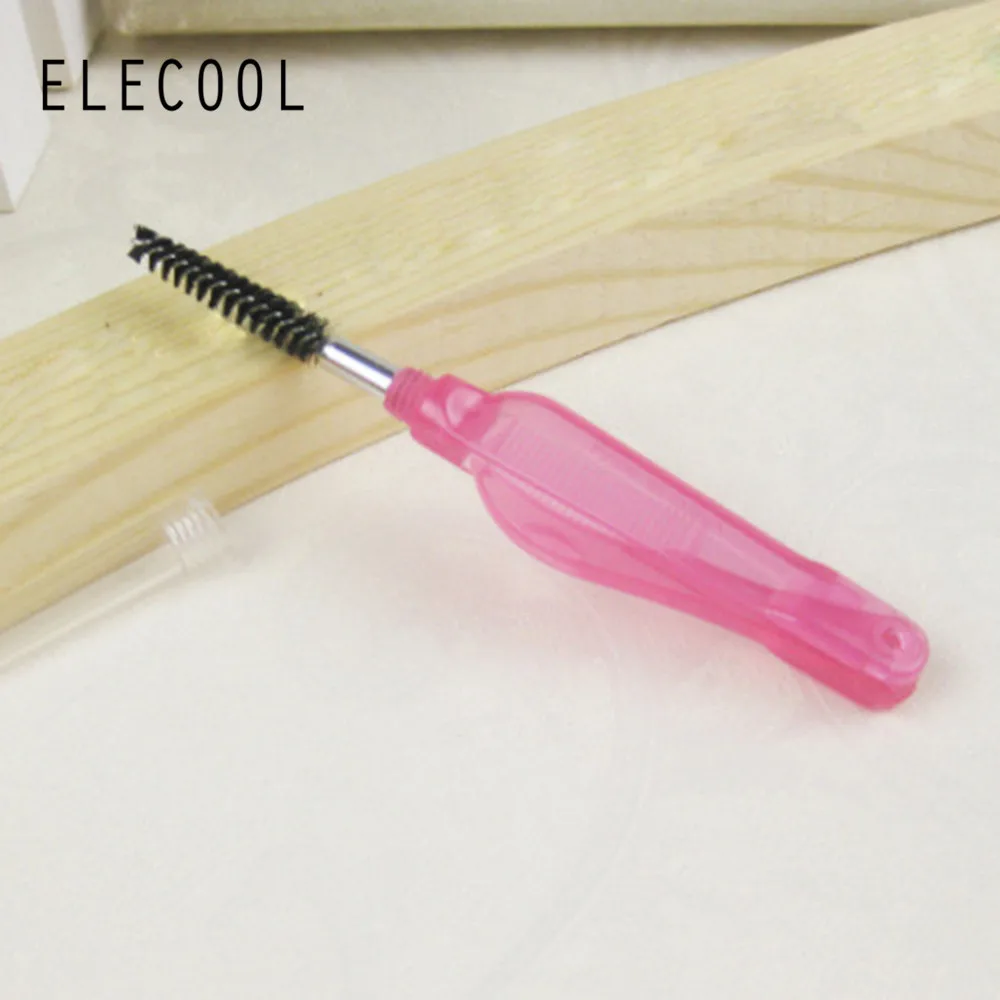 Elecool 1 шт. двухсторонняя кисть для бровей+ расческа для ресниц тушь для ресниц сепаратор Красота Косметика eбровей макияж кисти - Handle Color: Random color