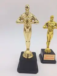 Медный см Размер 24 см Академия Оскар награды, пластиковый Оскар награды трофей позолоченный Оскар награды Бесплатная печать