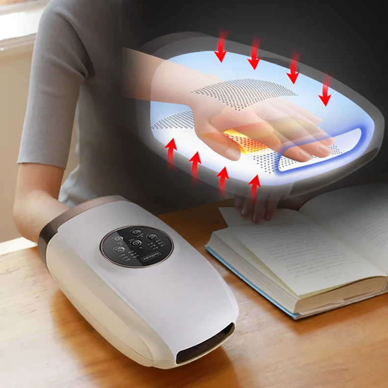 

Electric Acupressure Hand Palm Massager with Air Pressure and Heat Compression for Fingers Coldness Strain and Numbness Relief