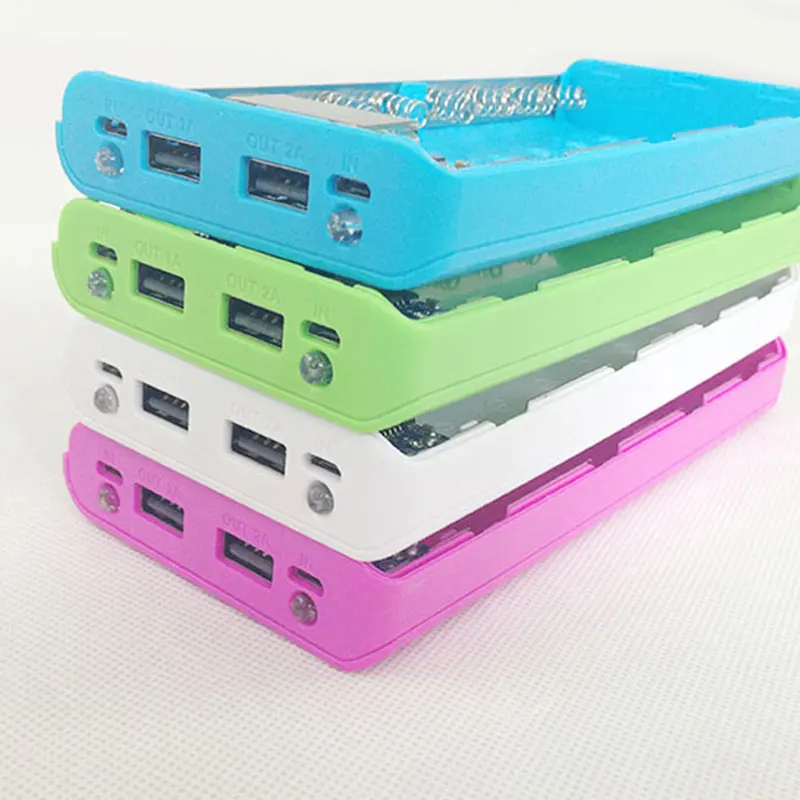 18650 Battery Charger Cases DIY Box 8 Slot Dual USB Power Bank