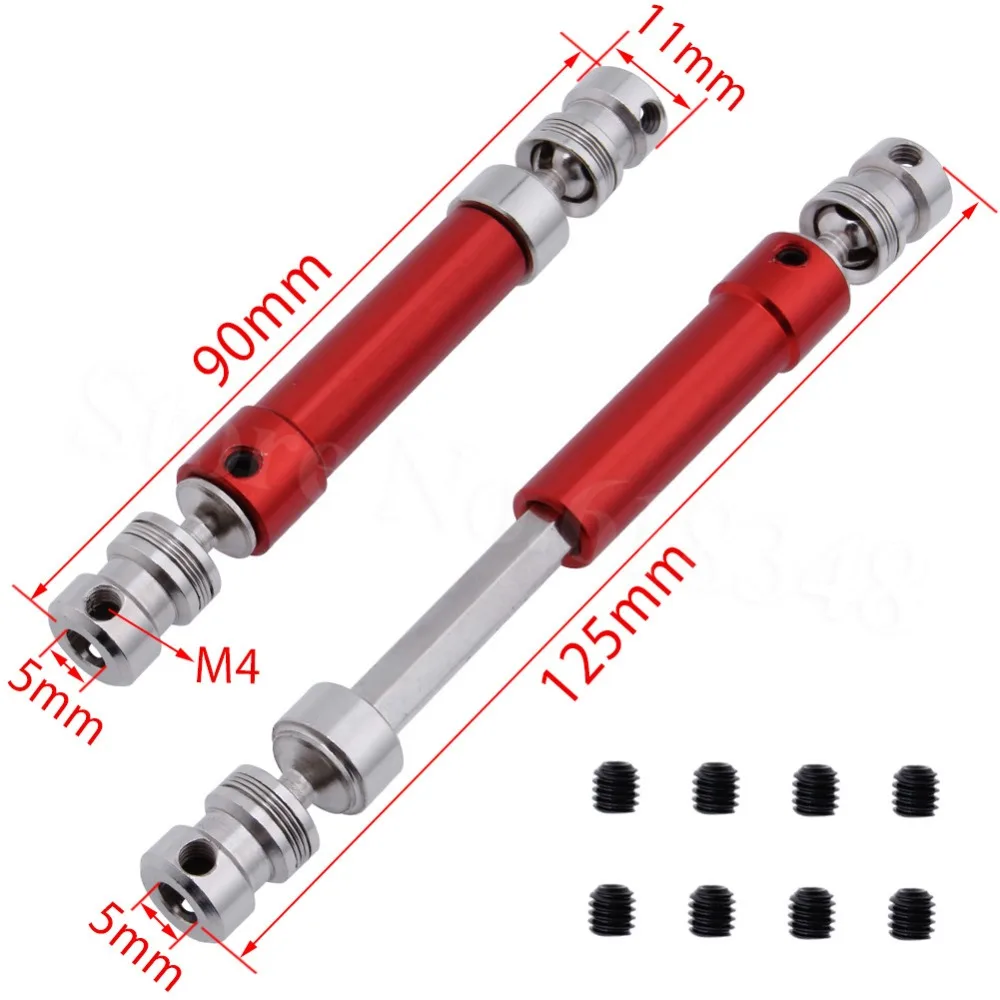 10 шт. 90 мм-125 мм металлический Универсальный приводной вал Dogbone для радиоуправления RC автомобиль 1/10 Рок Гусеничный грузовик запчасти для обновления