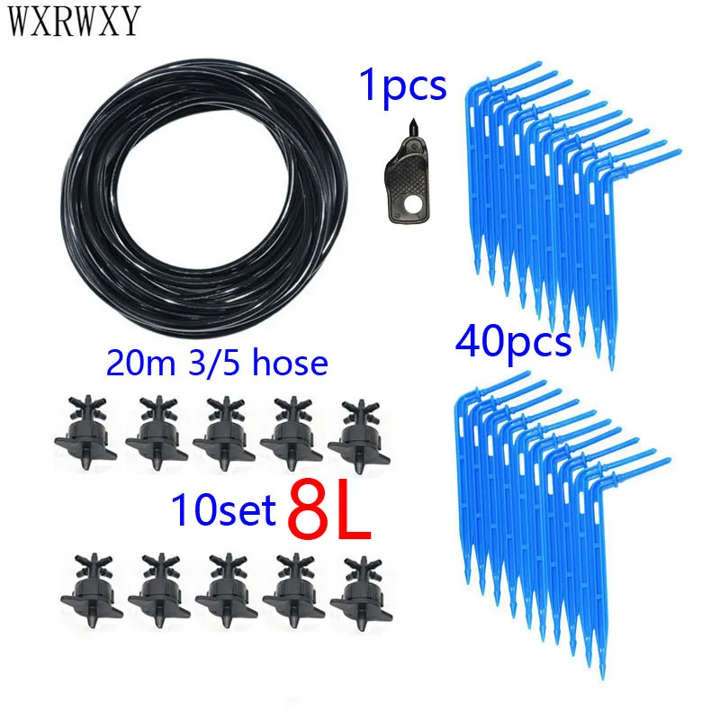 Тепличная система капельного орошения 4-полосная стрелки 2-полосная передатчик Оросительная Система горшечные растения с парниковых suite, 10 шт./набор, 20 комплект - Цвет: 8L 10set