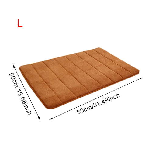 Водопоглощающий коврик для ванной, коврик для ванной комнаты, ворсистый Коврик для двери из пены с эффектом памяти, Нескользящие аксессуары для кухонного туалета - Цвет: Light Brown  L