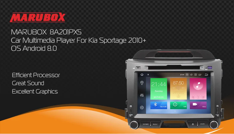 Best MARUBOX Radio 2Din Android 8.0 For Kia Sportage 3 2010 2011 2012 DVD GPS Navi Car Central Multimedia Player Autoradio 8A201PX5 0