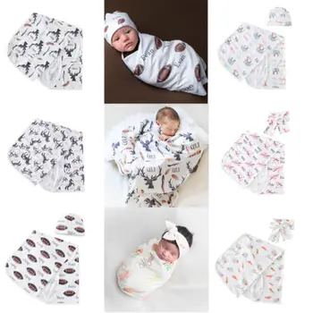 

Milestone Photography Newborn Infant Kid BabyCotton Print Popular Warm Blanket Monthly Flowers Numbers Photo Prop