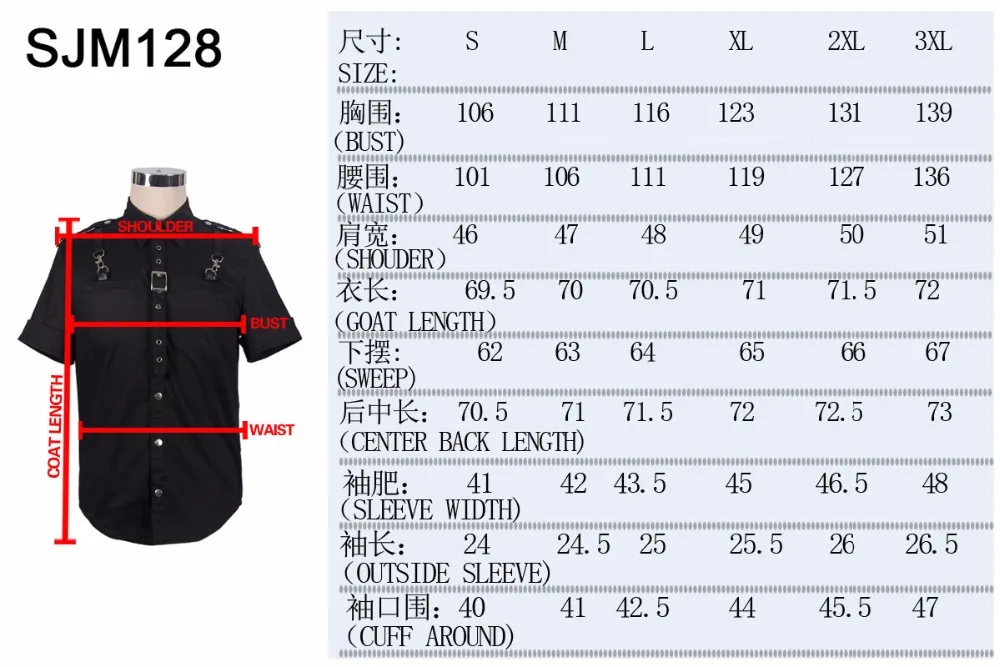 JKM128 size chart