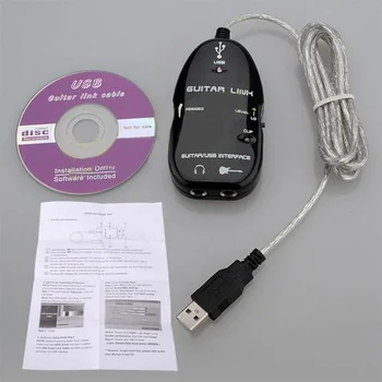 

Wholesale 5X Guitar to USB Interface Link Cable Adapter MAC/PC Recording CD