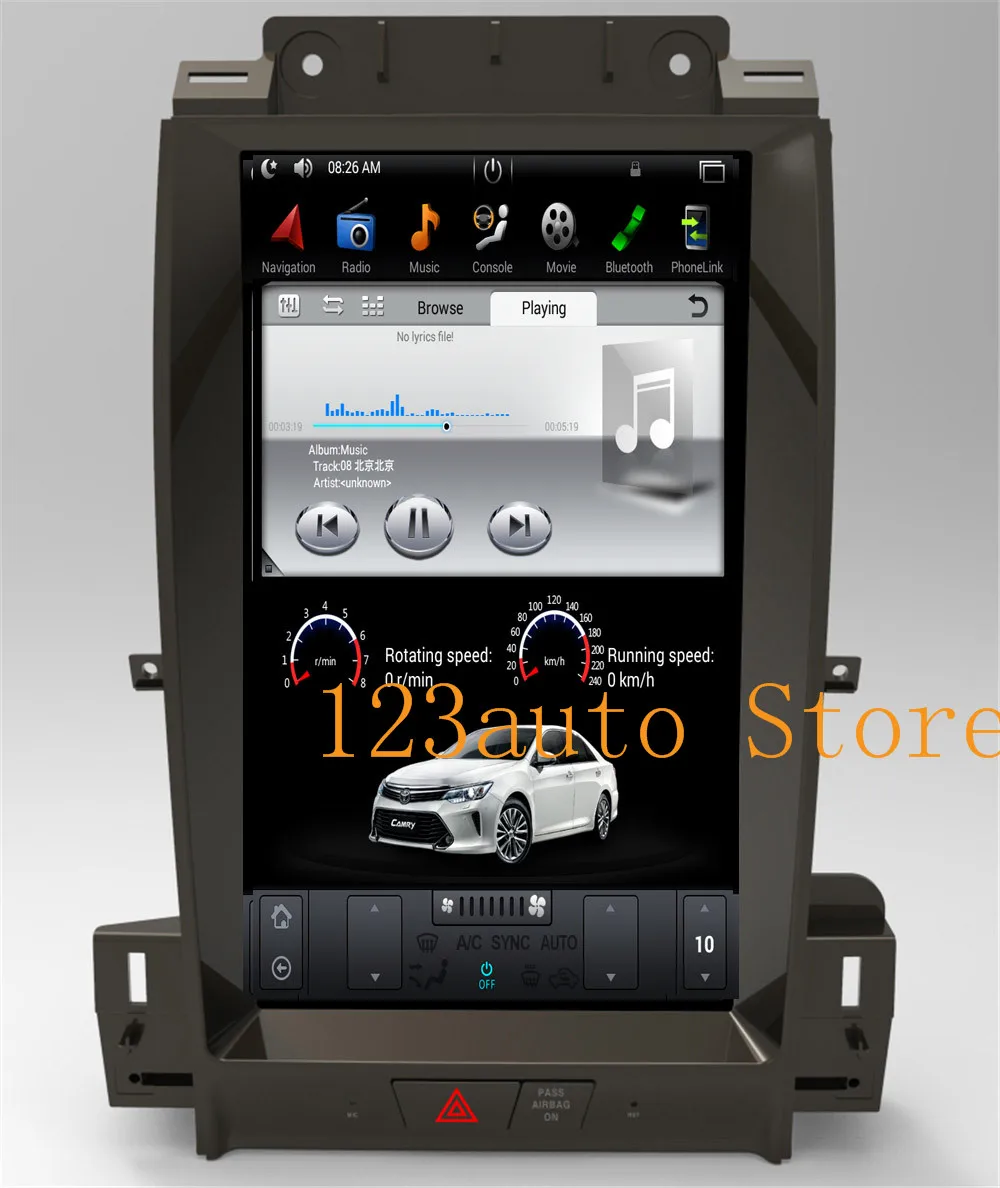 13.3'' Vertical screen Tesla Style Android 9.0 Car DVD GPS Player  navigation auto radio for Ford Taurus 2012-2016 stereo carplay