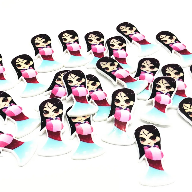 20 шт./лот DIY Mulan принцесса кабошоны аксессуары плоский задник из смолы planar дети