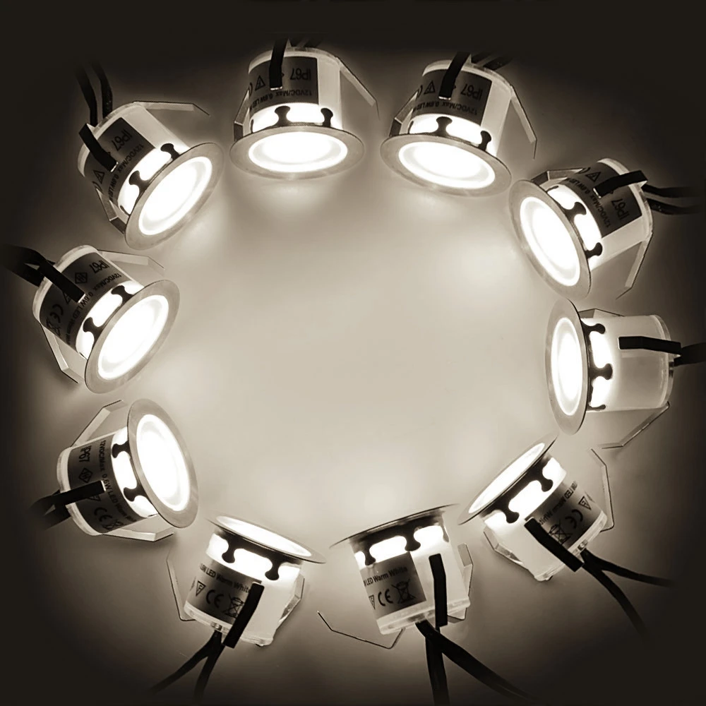 

0.6W 12V 10pcs 5500K Recessed 50LM LED Light Stage Lamp Spotlight Under Cabinet Lighting