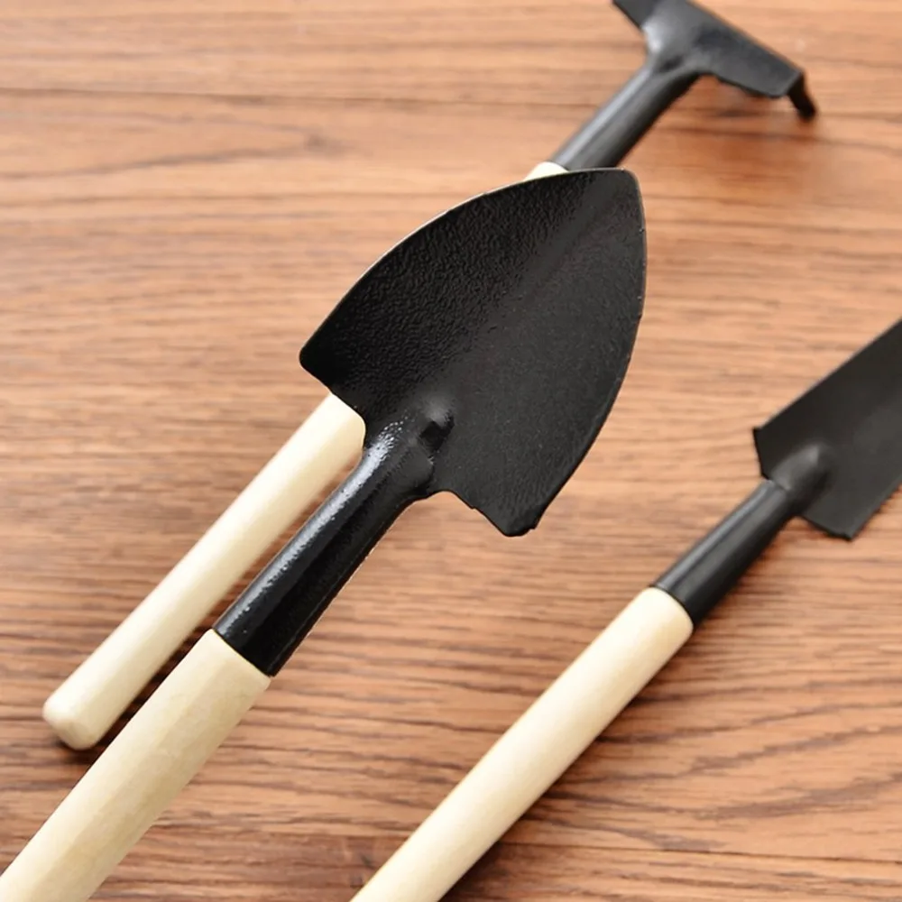 3pcs/Set Mini Gardening Tools Wood Handle Stainless Steel Potted Plants Shovel Rake Spade for Flowers Potted Plant 3pcs/Set Mini Gardening Tools Wood Handle Stainless Steel Potted Plants Shovel Rake Spade for Flowers Potted Plant