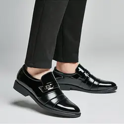 2018 Новая мода Бизнес Мужские туфли из искусственной кожи Формальные Удобная обувь Нескользящая повседневная обувь 88 88 Популярные