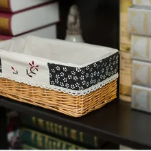 1 шт. плетение из прутьев корзины для хранения Хранение коробка для косметики чай Корзина для пикника Органайзер контейнер ок 0448