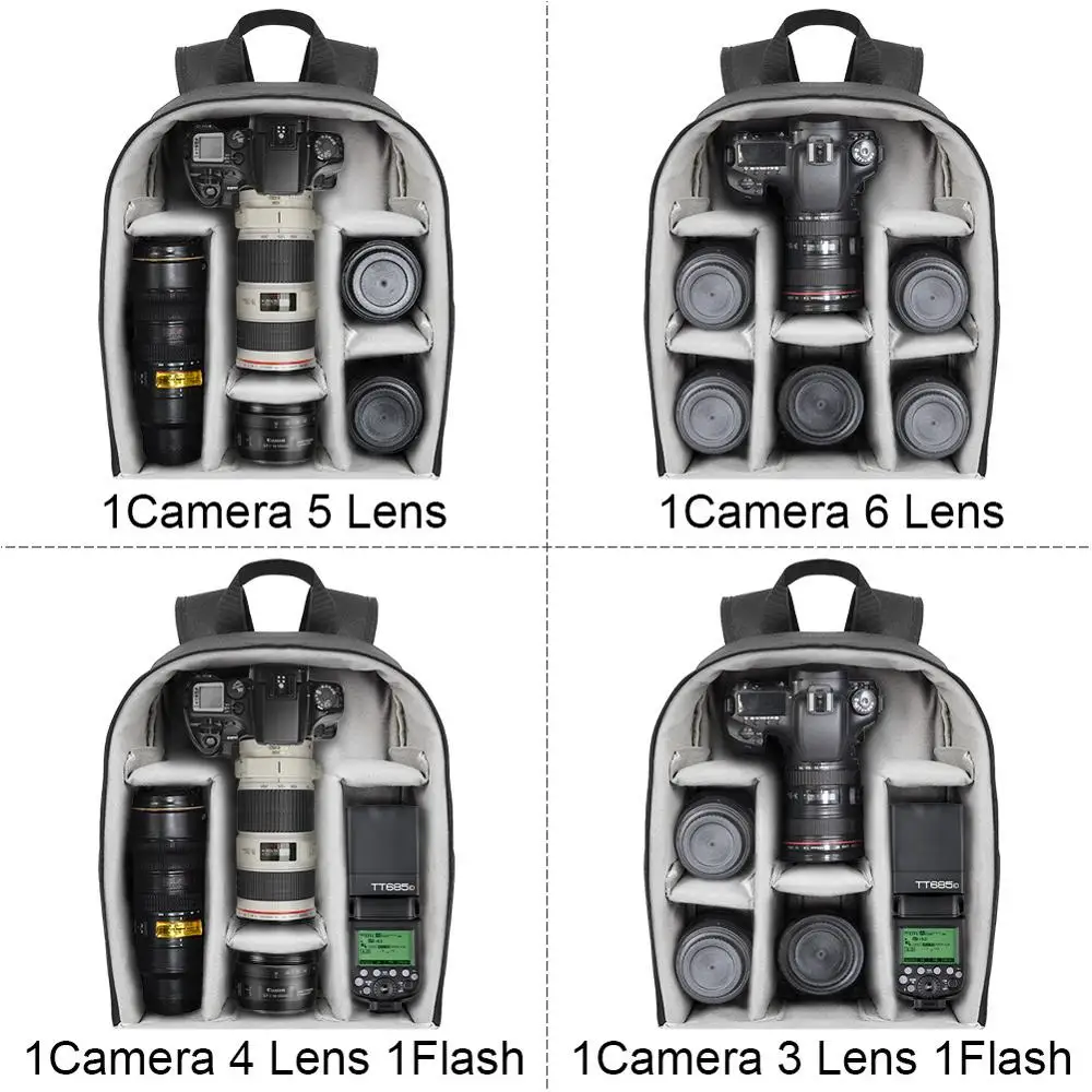 Caden Новый D6 водонепроницаемый функциональные DSLR рюкзак камера фото сумка SLR