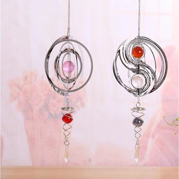 

Chinese Motor Auto Rotating Taiji Coin Wind Chimes Bell Garden Yard Outdoor Decor - Yin and Yang Craft