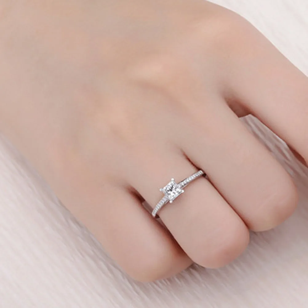 

Fashion Elegant Original Crystal Square Shape Ring Wedding Rings For Women Jewelry