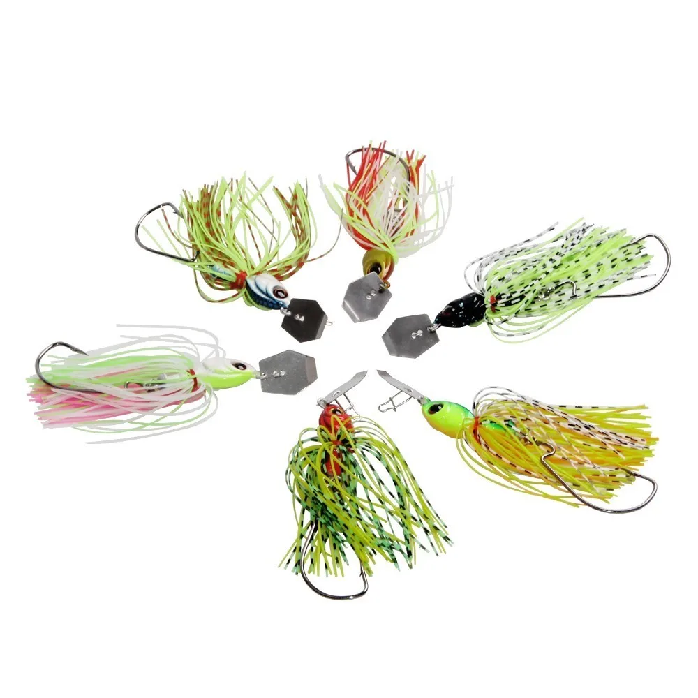 Hyaena 6pcs/lot Chatterbait 18g Jigs Spinner Bait 3D Eyes Fishing Lure Wobbler Spinner Lure for Bass-2