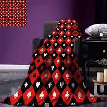 Турнире украшения пледы Одеяло карты костюм шахматная доска классический клетчатый узор символы теплый микроволокно