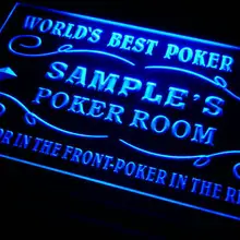 Qn-tm для персонализированного названия Лучший в мире покерный бар Неоновый знак медведя с переключателем включения/выключения 7 цветов 4 размера