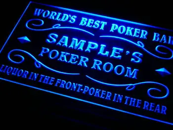 

qn-tm Name Personalized Custom World's Best Poker Room Liquor Bar Beer Neon Sign with On/Off Switch 7 Colors 4 Sizes