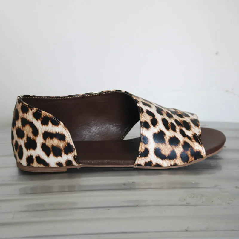 

2019 Fashion Leopard Print Sandals Women's Shoes Summer Fashion Casual Ladies Sandals Side Slits Heel Open Toe Ladies Sandals