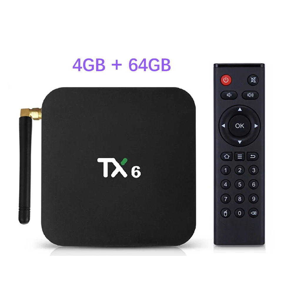 4G 64G Android 9,0 ТВ приставка TX6 4 Гб 64 Гб 5,8G Wifi Allwinner H6 четырехъядерный USD3.0 BT4.2 4K Google Play Youtube телеприставка TX6 Netflix Med - Цвет: 4G 64G