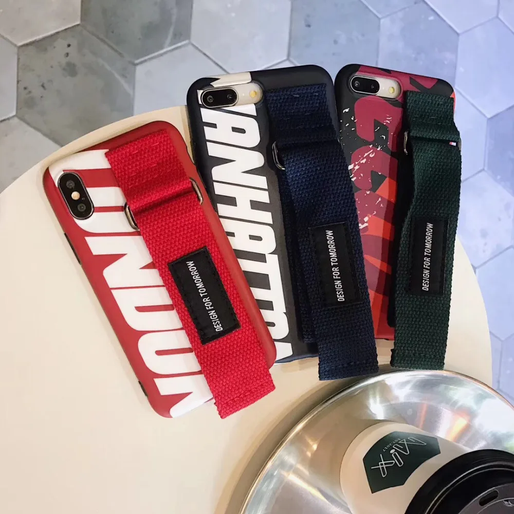 

maosenguoji luxury popular word Canvas wristband Mobile Phone Case for iphone 6 6s 6plus 7 8 plus X 10 XR XS MAX fashion Couple