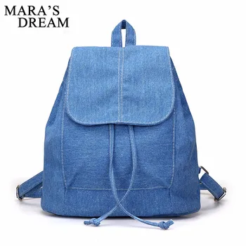 

Mara's Dream New Denim Canvas Women Backpack Drawstring School Bags for Teenagers Girls Small Backpack Female Rucksack Mochilas