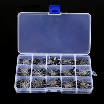 

200pcs/Set DIY 15 Capacitance Model 0.1uF-220uF Electrolytic Capacitor Assortment Kit with Box