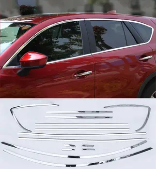 

For Mazda CX5 CX-5 2012-2016 Steel window full Complete Around cover Trim 14pcs