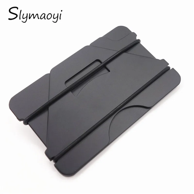 

Slymaoyi Multiple Function Metal Credit Card Holder Black Pocket Box Business Cards ID Wallet With RFID Anti-chief Wallets Men