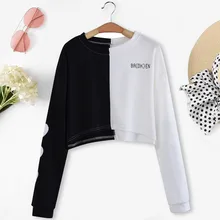 Новые модные спортивные костюмы для женщин s лоскутное письмо o-образным вырезом свитер с длинным рукавом одежда пуловер, топы, блузка Спортивная одежда для женщин