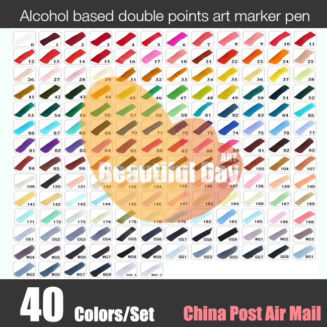 Новое поступление! Художественные маркеры на спиртовой основе третьего поколения 40 цветов в наборе с бесплатной сумкой
