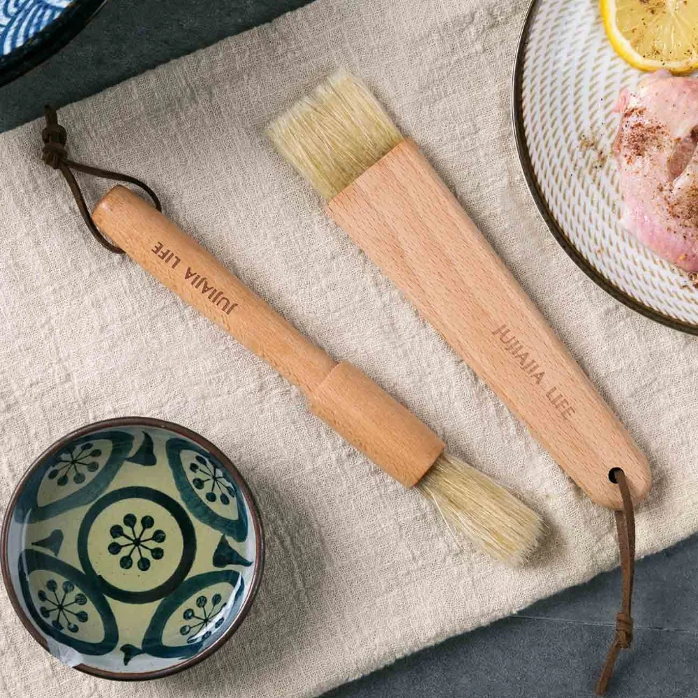 

Kitchen Oil Brushes Basting Brush Wood Handle BBQ Grill Pastry Brush Baking Cooking Tools Butter Honey Sauce Brush Bakeware