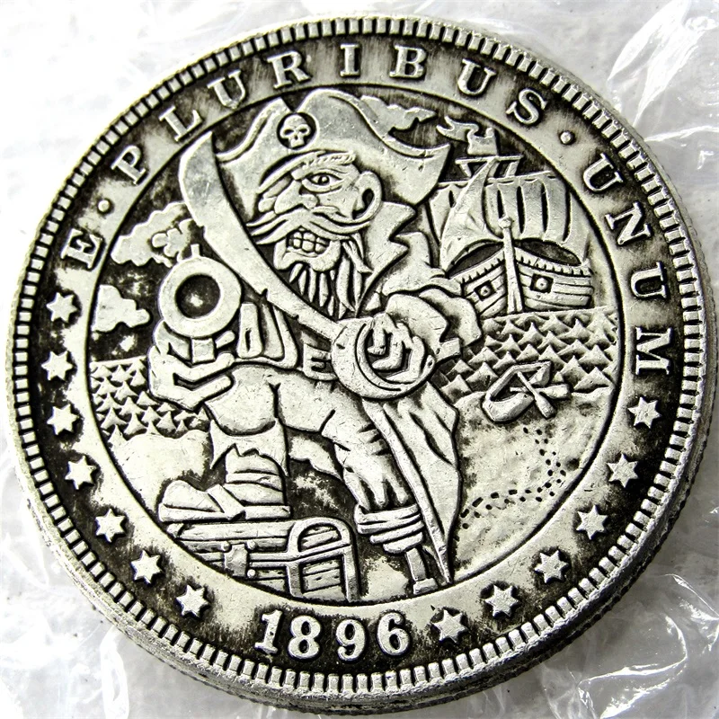 

HB(45)US Hobo 1896 Morgan Dollar In Lodumani Creative Coin Pressed Copy Coins