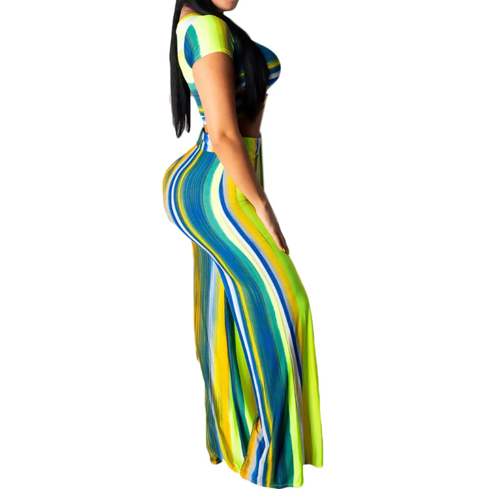 Summer Female Elegant Retro Jumpsuit Trousers Women Vintage Casual Two Pieces Sets O Neck Short Top+Loose Pants Puls Size XXL Summer Female Elegant Retro Jumpsuit Trousers Women Vintage Casual Two Pieces Sets O Neck Short Top+Loose Pants Puls Size XXL