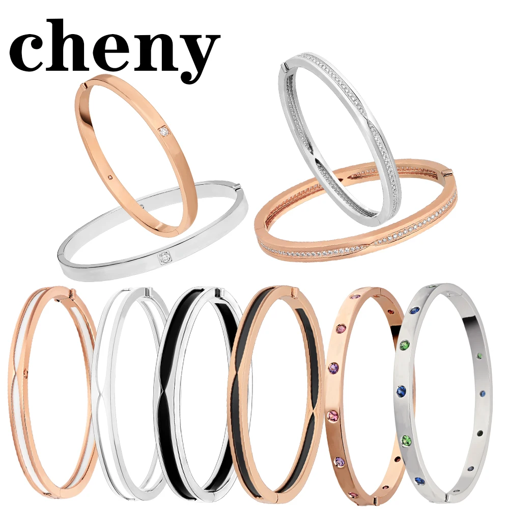 

fit bulgaria s925 sterling silver bangle bracelets with crystal genuine famous brand rose gold trendy cuff decoration for womens