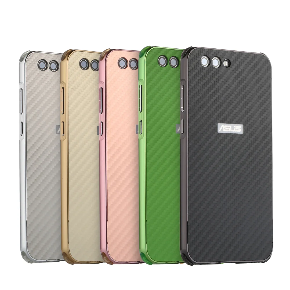 

For Asus Zenfone 4 Max ZC554KL Case Aluminum Metal Frame+Carbon Fiber Cover Case for Asus Zenfone 4 Max ZC554KL Shockproof Case
